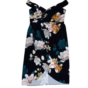 City‎ Chic Women's Floral Black Knee Length Dress Party Wear Size 22